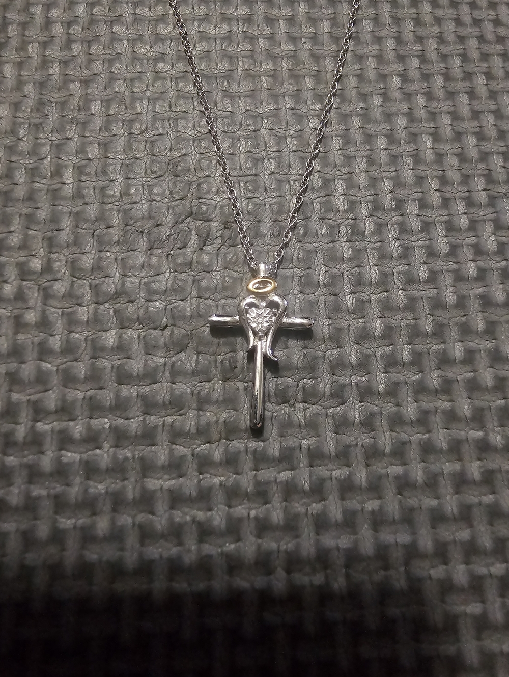 Silver And Gold Cross Necklace